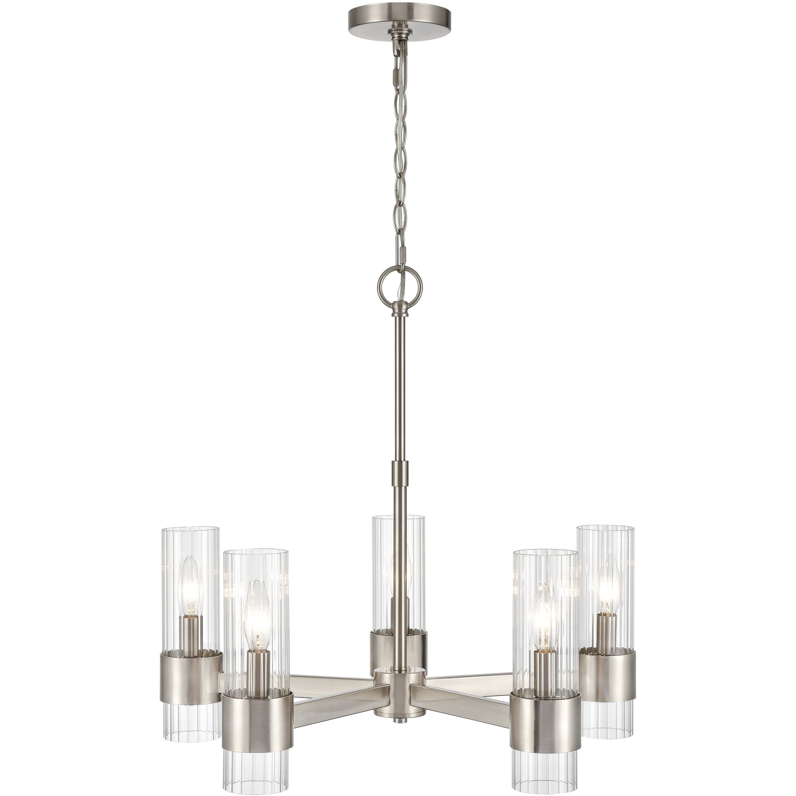 Caberton 5 Light 22 inch Brushed Nickel Chandelier Ceiling Light